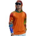 thumbnail image 2 of Men's UPF 50+ Sun Protection Hooded Shirt with Integrated Face Cover Long Sleeve Lightweight Rash Guard Shirts for Fishing Hiking Camping Or Outdoor Sports Wine XL, 2 of 5
