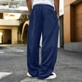 thumbnail image 6 of Rexolia Mens Relaxed Uncuffed Sweatpants Baggy Fit Drawstring Elastic Waist Side Pockets Dark Blue 3XL, 6 of 6