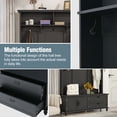 thumbnail image 2 of EUROCO 80.3" Large Entryway Hall Tree with Storage Bench and Coat Rack, 5 Hooks, 2 Large Drawers for Hallway Living Room Bedroom Home, Black, 2 of 8