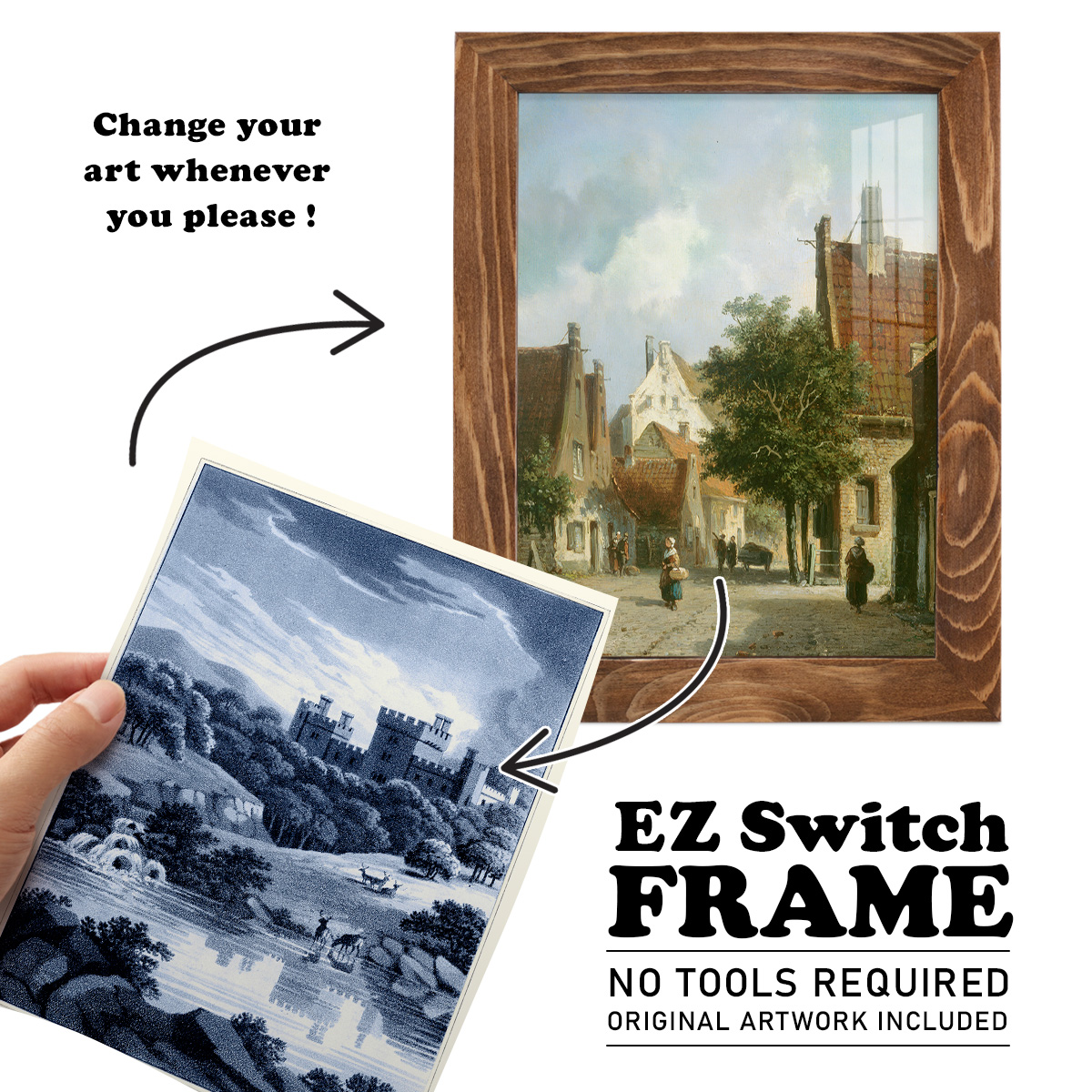 Estate View II -Framed Print w/glass-Walnut