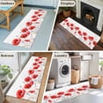 thumbnail image 5 of 2'x6' Rug Runners for Hallways Kitchen, Red Spring Floral Non Slip Entryway Beside Floor Carpet Runner, Pastoral Botanical Summer Elegant Washable Laundry Room Bedroom Throw Rugs Mat for Family Pet, 5 of 8