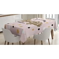 thumbnail image 1 of Ambesonne Unicorn Party Tablecloth Rectangular Table Cover, Hand Lettering, 60"x84", Apricot Pale Pink Black, 1 of 3