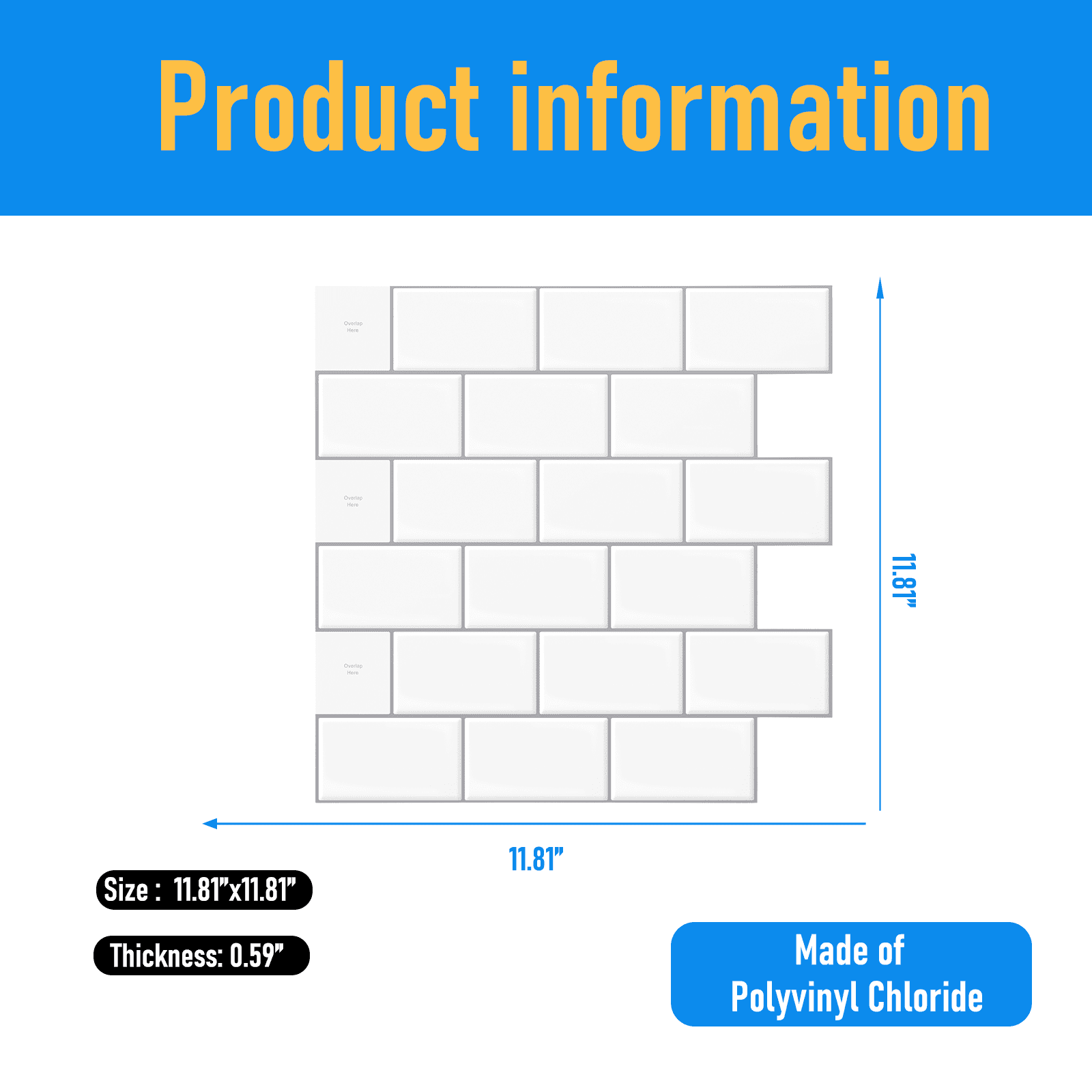 Art3d 10 Pack 12"x12" Peel and Stick White Backsplash Tile for Kitchen Bedroom Living Room Touring car