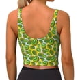 thumbnail image 3 of Vsdgher Kiwi Fruits Summer Print Women Sleeveless Athletic Tank Top Built-in Bra Camisole Sports Vest for Yoga Running Fitness Exercise with Removable Pads, 3 of 8