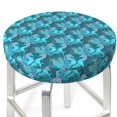thumbnail image 3 of Easygdp Seahorse Print Easy To Install Bar Stool Covers&Stool Covers Round&Elastic Stool Cover, Barstool Covers,Washable&Bottom With Elastic Edge-12 inch, 3 of 7