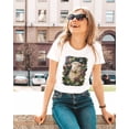thumbnail image 2 of Camiseta de algodón para mujer, de manga corta, de secado rápido, con diseño de ovejas y hojas de parra, ideal para gimnasio, color blanco (talla 5XL), 2 of 7