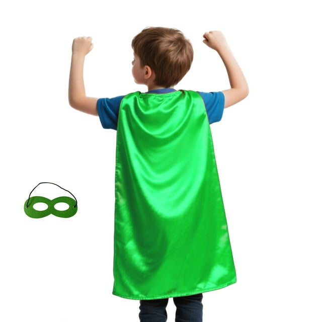 TOPTIE Kids Satin Superhero Capes and Mask Set, Holiday Festival Event Costumes And Dress Up