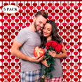 thumbnail image 2 of 5 Pack Valentines Decorations,Valentines Party Decoration,3.3x6.6ft Red Heart Shape Tinsel Foil Fringe Curtain Valentines Photo Backdrop,Streamer Backdrop for Birthday,Engagement,Wedding Red 16.5 x, 2 of 5