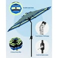 thumbnail image 4 of Arigeas 9ft Outdoor Portable Patio Parasol Umbrella with Push Button Tilt, 8-rib Frame and Crank Handle, 4 of 6