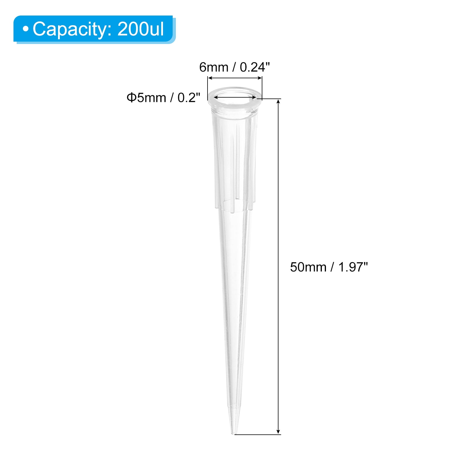 Uxcell 200ul Pipette Tips, 1000 Pcs Plastic Autoclavable Universal Liquid Transfer Pipette Pipettor Tips Clear