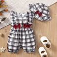 thumbnail image 3 of OLLUISNEO 0-3 Months Newborn Baby Girls Clothes Baby Girls Sleeveless Romper Bodysuit + Hat Set Red, 3 of 8