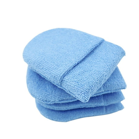 4 Pcs Microfiber Applicator Car Detailing Microfiber Foam Applicator Pad Blue