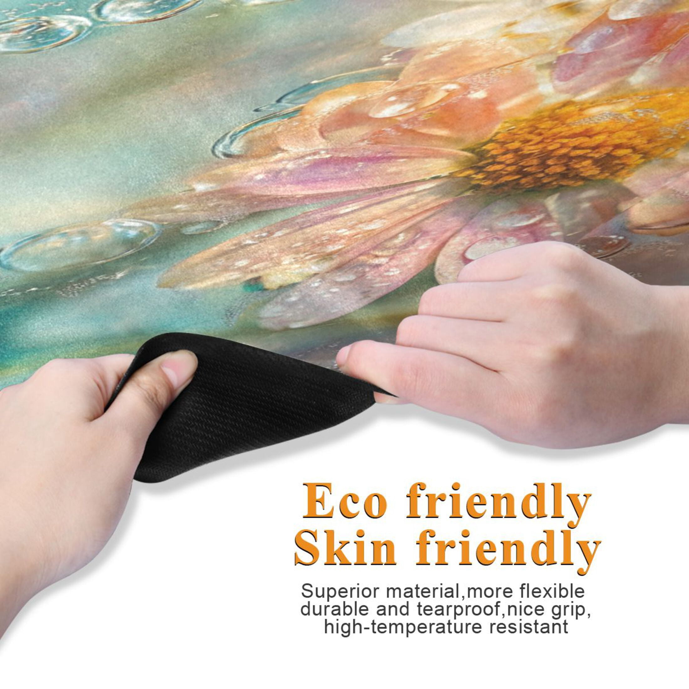 BZSMCE Yoga Mat Women Flowers Water Bubbles Fitness Mat