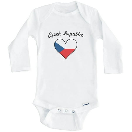 

Czech Flag Heart Czech Republic One Piece Baby Bodysuit (Long Sleeve) 0-3 Months White