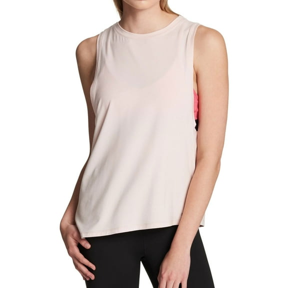 DKNY Womens Asymmetrical Tank Top, Pink, Medium