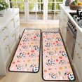 thumbnail image 3 of Cow and Flower Pink Pattern Anti Fatigue Kitchen Rugs Set Of 2, Non Slip Washable Decorative Floor Mats for Sink Laundry and Home Use, 17"x47", 3 of 3