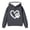 Grey, variant on Girls Double Heart Print Hoodies Long Sleeve Hooded With Pocket Sweatshirts Kids Black 2 Y-3 Y