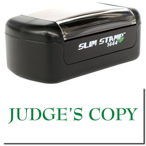 Slim Pre-Inked Judges Copy Stamp, Slim 1444, Ultra Slim Design, Impression Size 1/2" by 1-3/4", Up to 25,000 Impressions - Green Ink