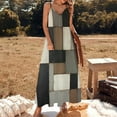 thumbnail image 3 of Geometric Modern Art Brown Gray Black Sleeveless Dress Women's Evening Dress Womans Clothing, 3 of 9