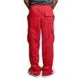 thumbnail image 4 of Cargo Sweatpants for Men Heavyweight Bottom Straight Leg Sweatpant Pockets Plus Size Big and Tall Joggers Red L, 4 of 7