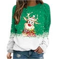 thumbnail image 1 of Moda navideña para mujer, informal, de manga larga, cuello redondo, estampado, sudadera para mujer, Tops Pompotops gfhjh14529, 1 of 5