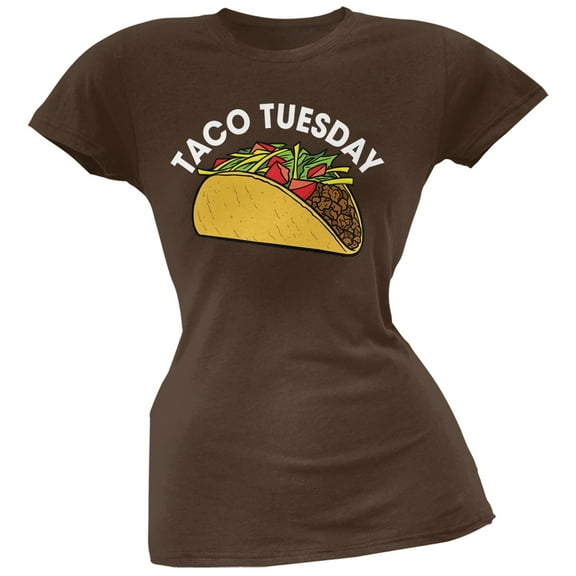 Cinco de Mayo - Taco Tuesday Brown Soft Juniors T-Shirt - Small
