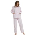 thumbnail image 6 of GLOBAL Womens 100% Cotton Notch Collar Pajama Set Homewear with Pockets, Spring & Summer, 2-Piece, Sizes S to 3X, 6 of 6