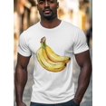 thumbnail image 2 of Banana Men's T Shirts T-Shirt for Men Crew Neck Tees Cotton Tops, White, XL, 2 of 7