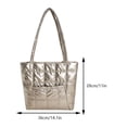 thumbnail image 2 of Bolso de hombro acolchado para mujer, gran capacidad, algodón suave, moderno (dorado), 2 of 6