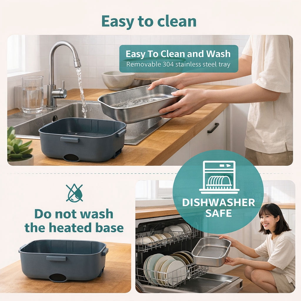 DCUTIE 1.8L 80W Heated Lunch Box for Adults, Food Warmer Lunch Box for Rice Meals