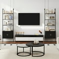 thumbnail image 2 of Gymax 2PCS 72.5'' Tall Bookshelf 5 Tier Wall Mount Ladder Bookcase w/ Cabinet Black, 2 of 10