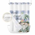 thumbnail image 2 of Spring Gnomes No Hook Shower Curtain Waterproof, Bathroom Curtains with Snap in Liners and See Through Top Window, Botanical Flowers Purple Buffalo Plaid Hotel Style Bathtub Curtains Shower 48"Wx72"L, 2 of 8