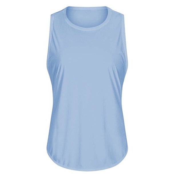 Camiseta de yoga de primavera y verano, blusa sin mangas para mujer, blusa de yoga holgada, transpirable y de secado rápido