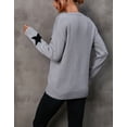 thumbnail image 5 of Sweaters for Women Long Sleeve Crewneck Pullover Sweaters with Bust and Cuffs Stars Patchwork Jumper Tops Shermie, 5 of 6