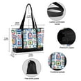 thumbnail image 2 of FORMRS Canvas Laptop Tote Bag for Women with 15.6" Computer Compartments Shoulder Handbag, Blue Retro Pattern, 2 of 7