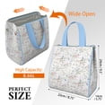 thumbnail image 3 of Pioneer Flower Floral Print Pattern Insulated Lunch Bag for Women & Adults,Large Portable Soft Cooler Lunch Bag,Thermal Food Storage Tote with Pearl Cotton,8.66L,8.75x5.75x9.5 Inch, 3 of 6