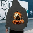 thumbnail image 4 of Mens Hoodies Casual Halloween Pumpkin Print Long Sleeve Hooded Sweatshirt Pullover Soft Loose Fall Winter Outdoor Activities Mens Sweatshirts Light Gray L, 4 of 4
