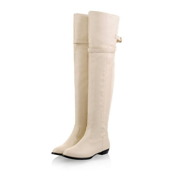 Summer Saving Clearance AXXD Low-Heeled Over-The-Knee Boots,White Boots Ankle-High Womens Fall Shoes Winter Christmas Hiking & Hunting Boots Ladies Work Women Shoes For Clearence