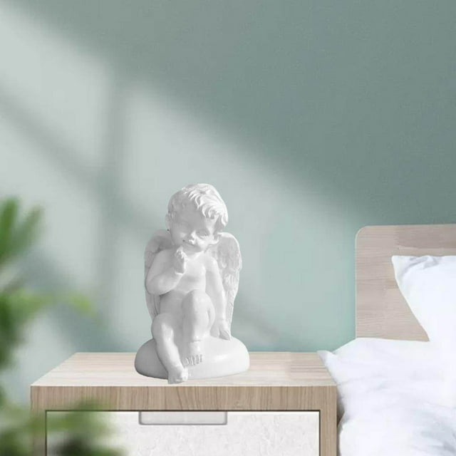 VONKY Resin White Angel Statue Desktop Decor Collection Window Props Christmas sitting