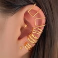 thumbnail image 5 of AOOOWER Elegant Multi Layered C Shape Ear Clip Handmade No Piercing Earrings Accessory Fashionable Geometric Layered Ear Cuff, 5 of 9