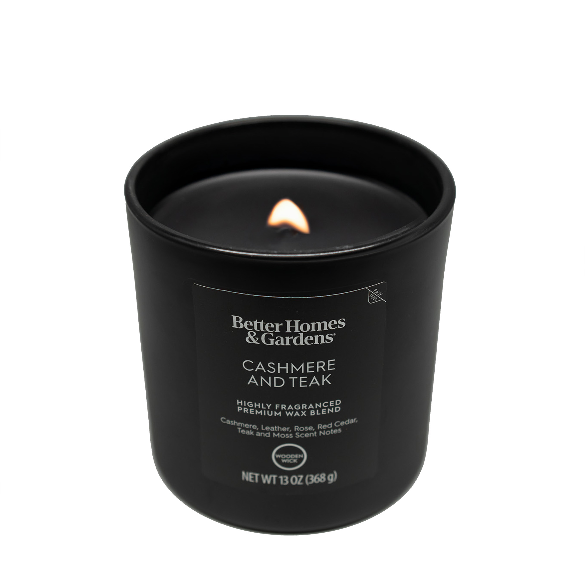 Better Homes & Gardens Cashmere and Teak Wooden Wick Candle, 13 oz photo 2