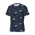 thumbnail image 3 of Yiaed Christmas Dachshund Print Mens Short Sleeve Tight Fit T-Shirt, Crewneck Casual Tee-Small, 3 of 5