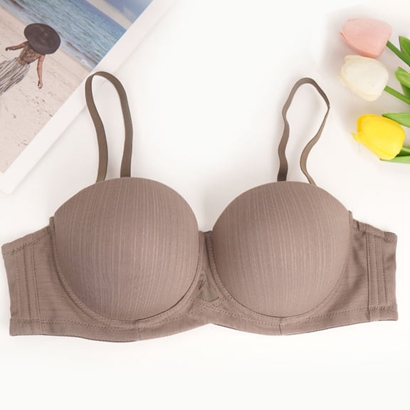 SDNall Women's Backless Push Up Bra, Seamless Strapless Bra for Women, Invisible Comfort Underwire Bra with Mesh Design for Everyday Wear