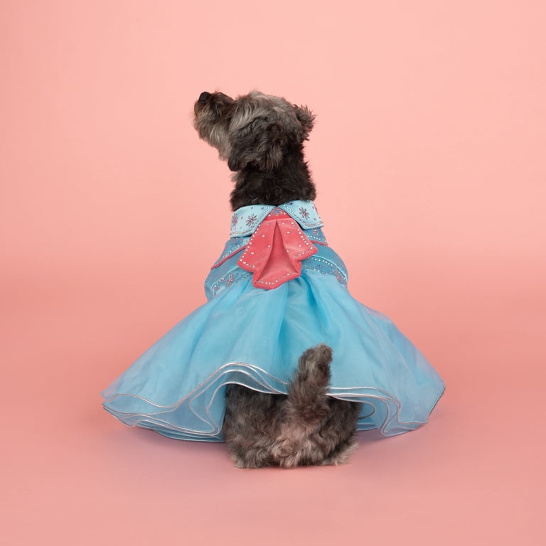 blue dog dress Royal Wedding Sparkle Bridal Gown for Dogs The above measurements are the dimensions of the actual product Skye Blue Dog Dress