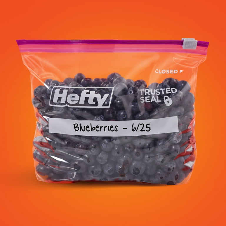 Hefty Slider Kitchen Storage Bags, Quart Size, 50 Count