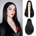 thumbnail image 1 of Peluca larga TOPHR negra recta de 70 cm para mujer, Halloween, 1 of 7