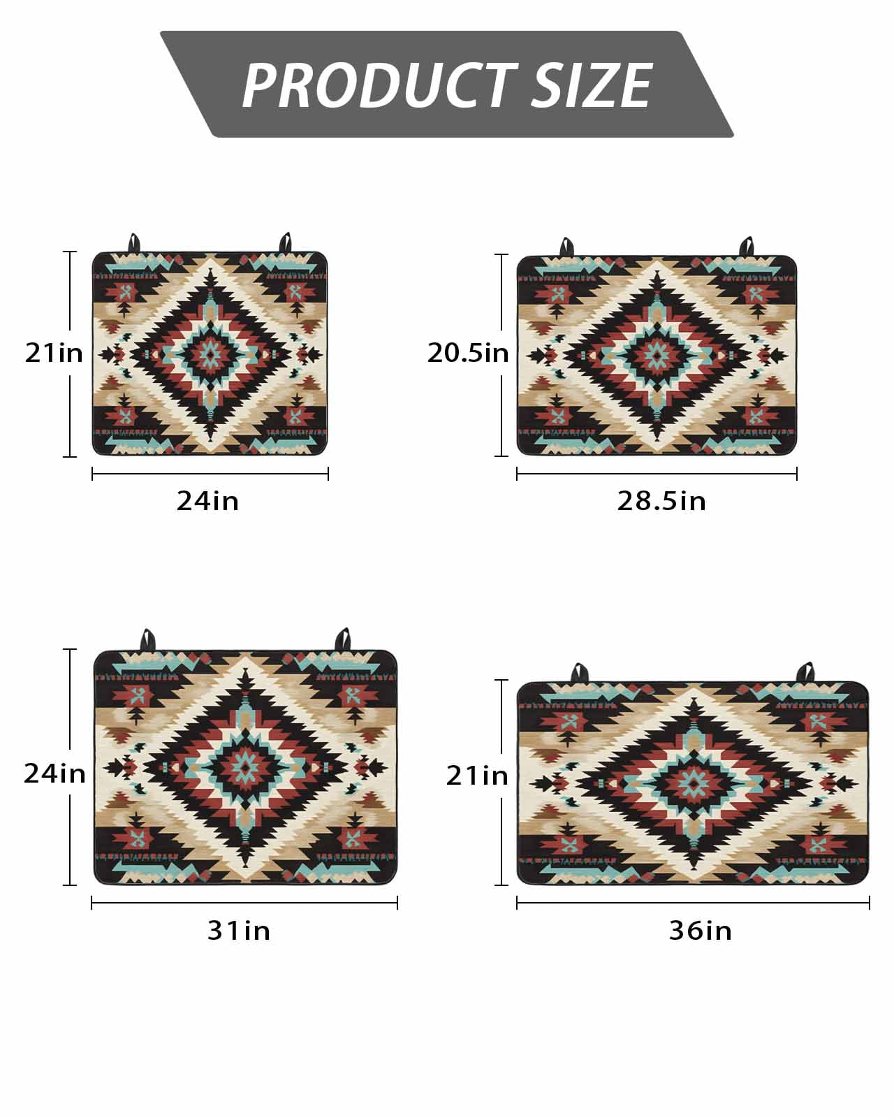 Stove Top Covers for Electric Stove, Boho Brown Teal Red Glass Stovetop Cover Protector, Southwestern Geometric Art Vintage Induction Cooktop Protector Oven Mat for Kitchen Countertop 24"x21"