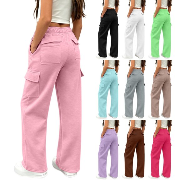 Shadoumai Girls' Soft Knit Everyday Leggings Comfortable Solid Color Tapered Fit Joggers Joggers With Elastic Waistband For Girls Daily Wear,Girl Uniform Pants 7-8 Years