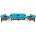 Gymax 8PCS Rattan Patio Conversation Set Outdoor Furniture Set
