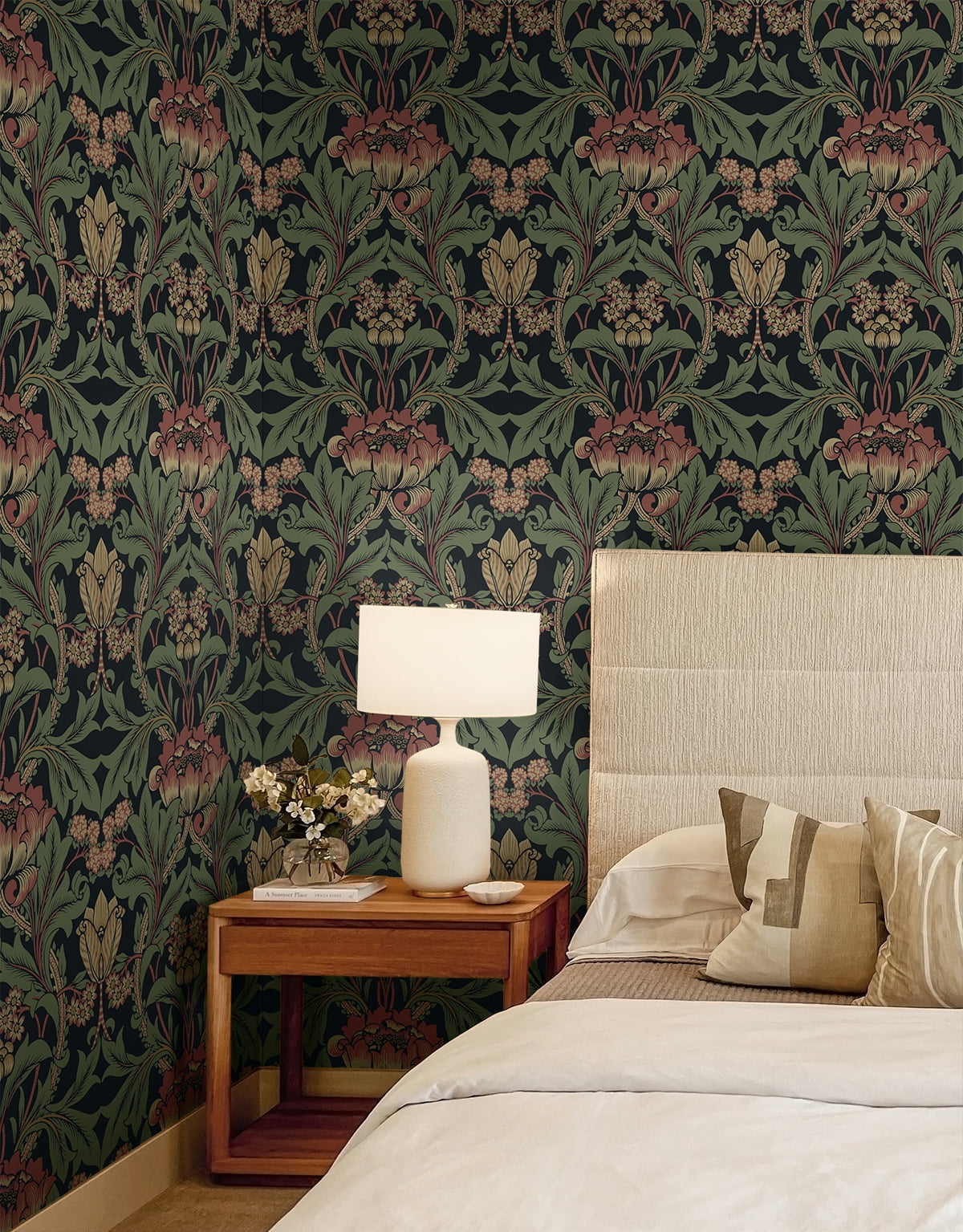Seabrook Designs Wrought Iron & Clay Primrose Garden Floral Prepasted Wallpaper - 20.9 in. W x 33 ft. Roll